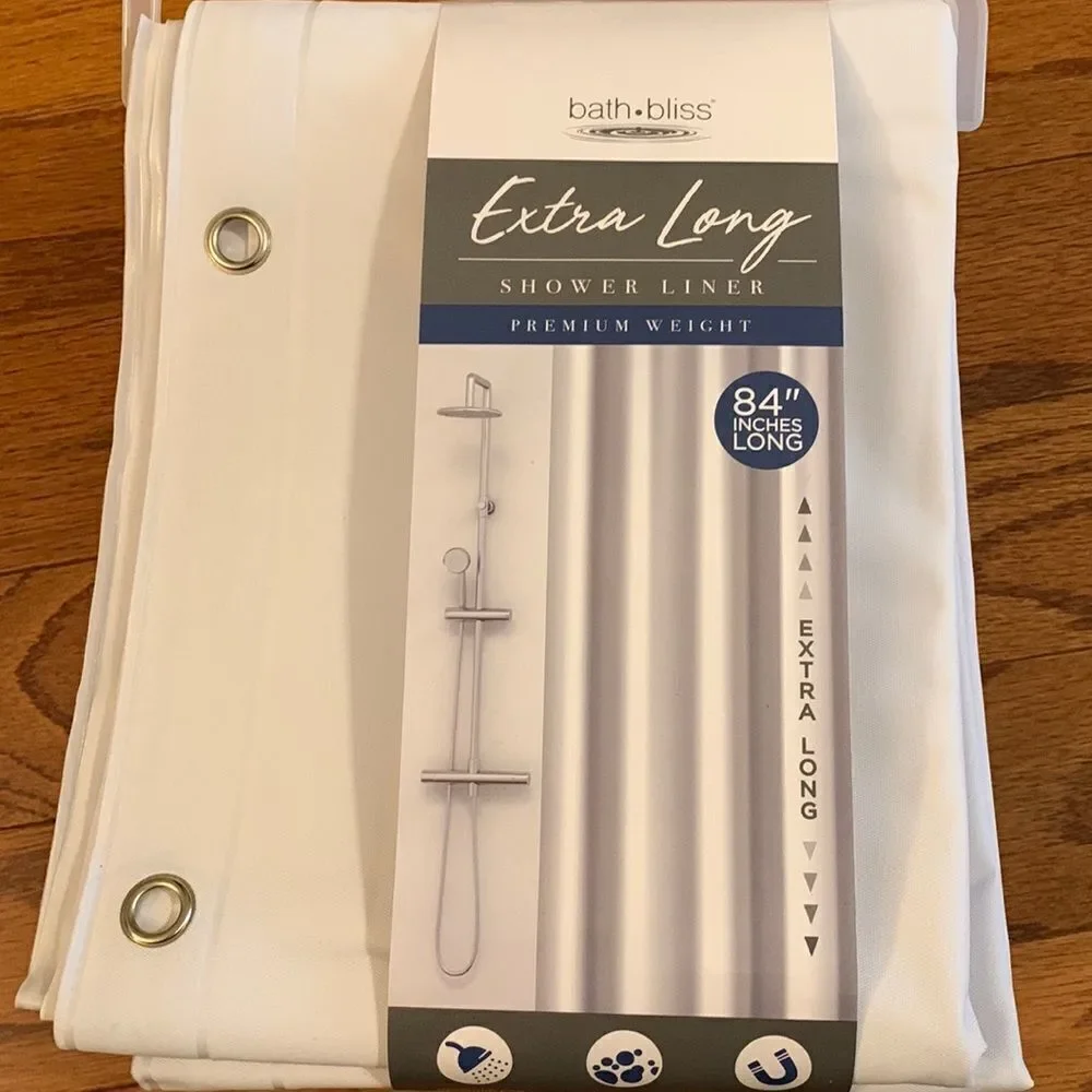 Bath - Bliss shower liner extra long and premium weight NWT